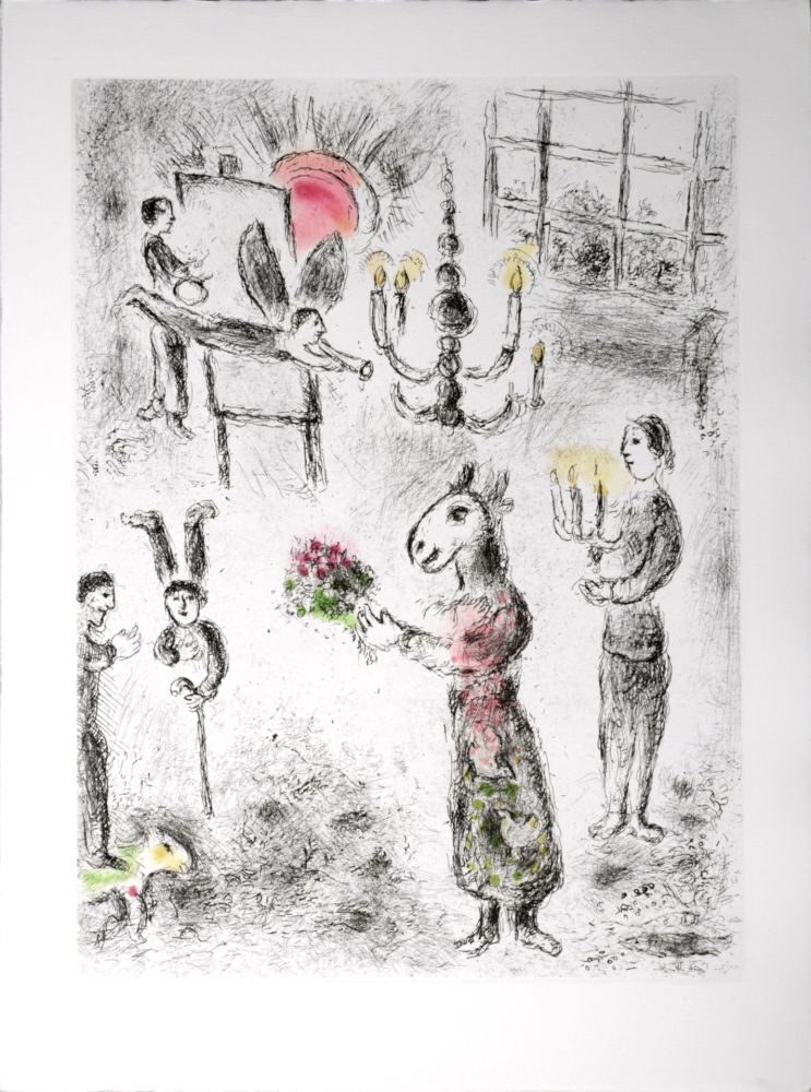 エッチングと　アクチアント Chagall - Celui qui dit les choses sans rien dire, 1976 - PLATE 1
