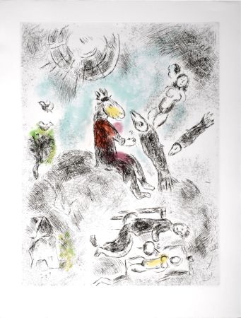 エッチングと　アクチアント Chagall - Celui qui dit les choses sans rien dire, 1976 - PLATE 12
