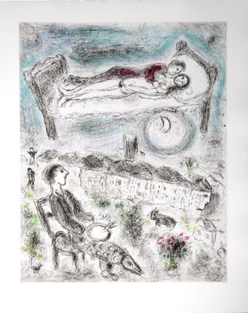 エッチングと　アクチアント Chagall - Celui qui dit les choses sans rien dire, 1976 - PLATE 13