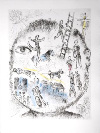 エッチングと　アクチアント Chagall - Celui qui dit les choses sans rien dire, 1976 - PLATE 14