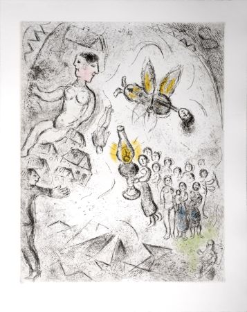エッチングと　アクチアント Chagall - Celui qui dit les choses sans rien dire, 1976 - PLATE 18