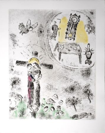 エッチングと　アクチアント Chagall - Celui qui dit les choses sans rien dire, 1976 - PLATE 20