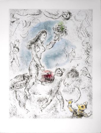 エッチングと　アクチアント Chagall - Celui qui dit les choses sans rien dire, 1976 - PLATE 22