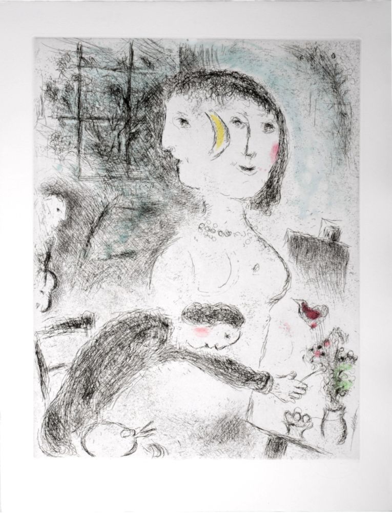 エッチングと　アクチアント Chagall - Celui qui dit les choses sans rien dire, 1976 - PLATE 23