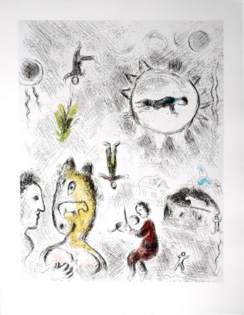 エッチングと　アクチアント Chagall - Celui qui dit les choses sans rien dire, 1976 - PLATE 24