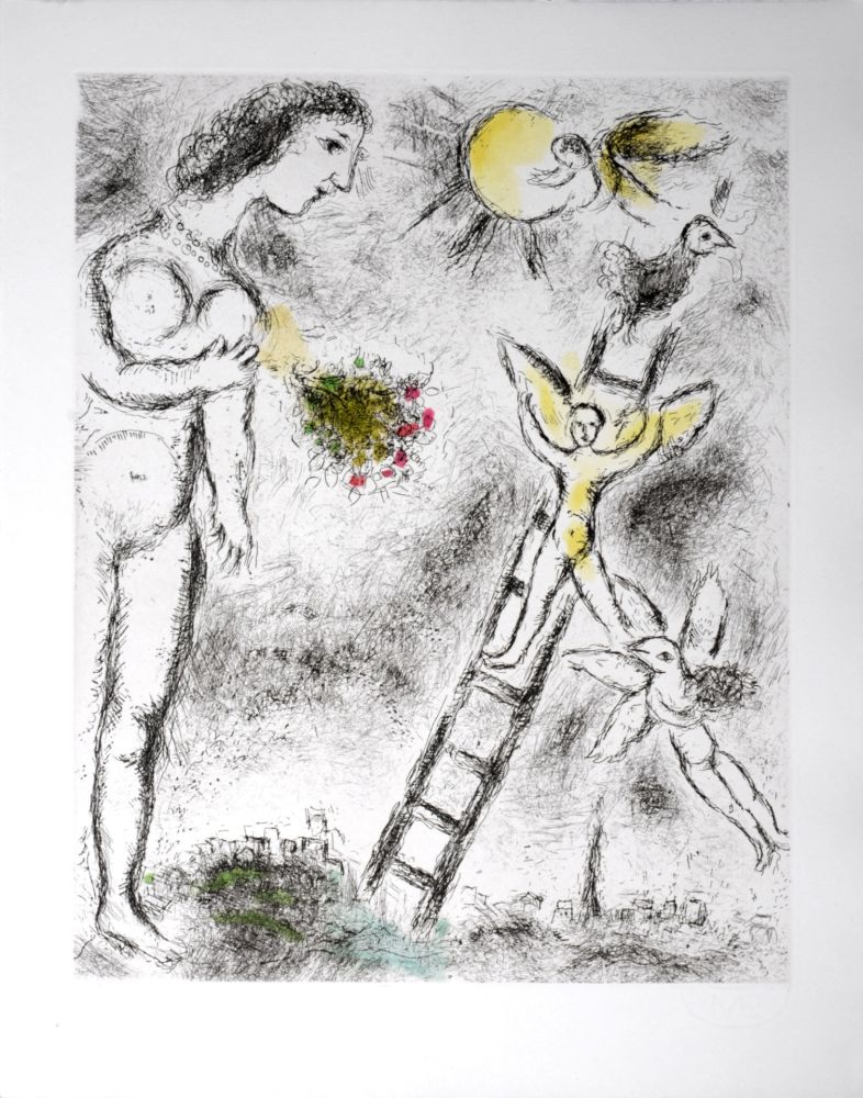 エッチングと　アクチアント Chagall - Celui qui dit les choses sans rien dire, 1976 - PLATE 25