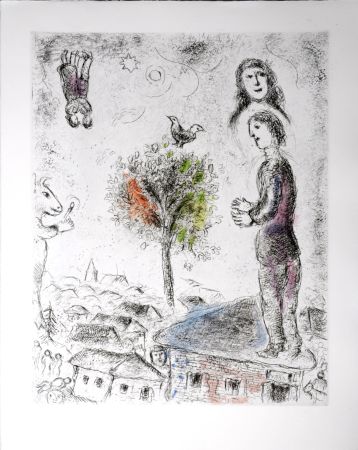 エッチングと　アクチアント Chagall - Celui qui dit les choses sans rien dire, 1976 - PLATE 3