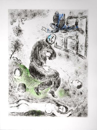エッチングと　アクチアント Chagall - Celui qui dit les choses sans rien dire, 1976 - PLATE 6