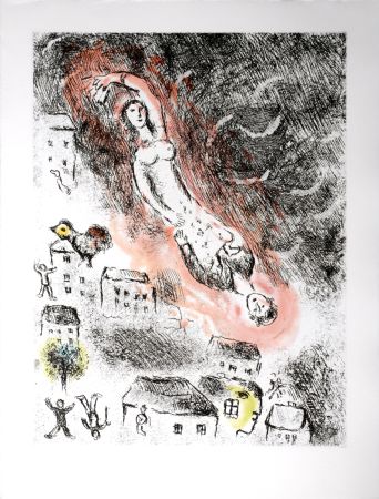 エッチングと　アクチアント Chagall - Celui qui dit les choses sans rien dire, 1976 - PLATE 9