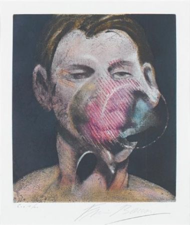 エッチングと　アクチアント Bacon - Central panel  from 3 studies for a portrait of Peter Beard I 