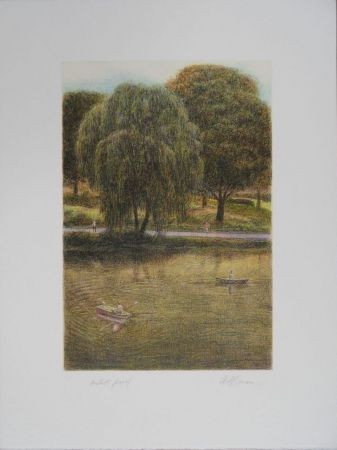 リトグラフ Altman - Central Park - The Boats