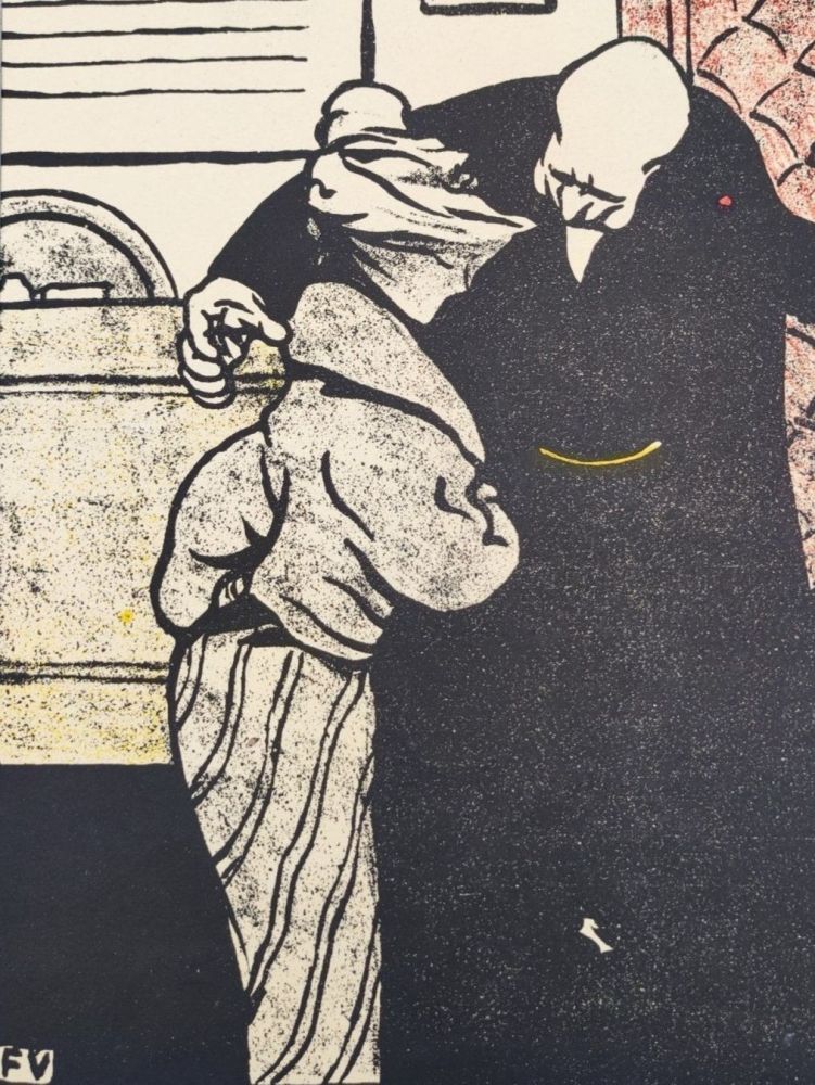リトグラフ Vallotton - C'est pour votre papa... Passez donc dans mon cabinet. 