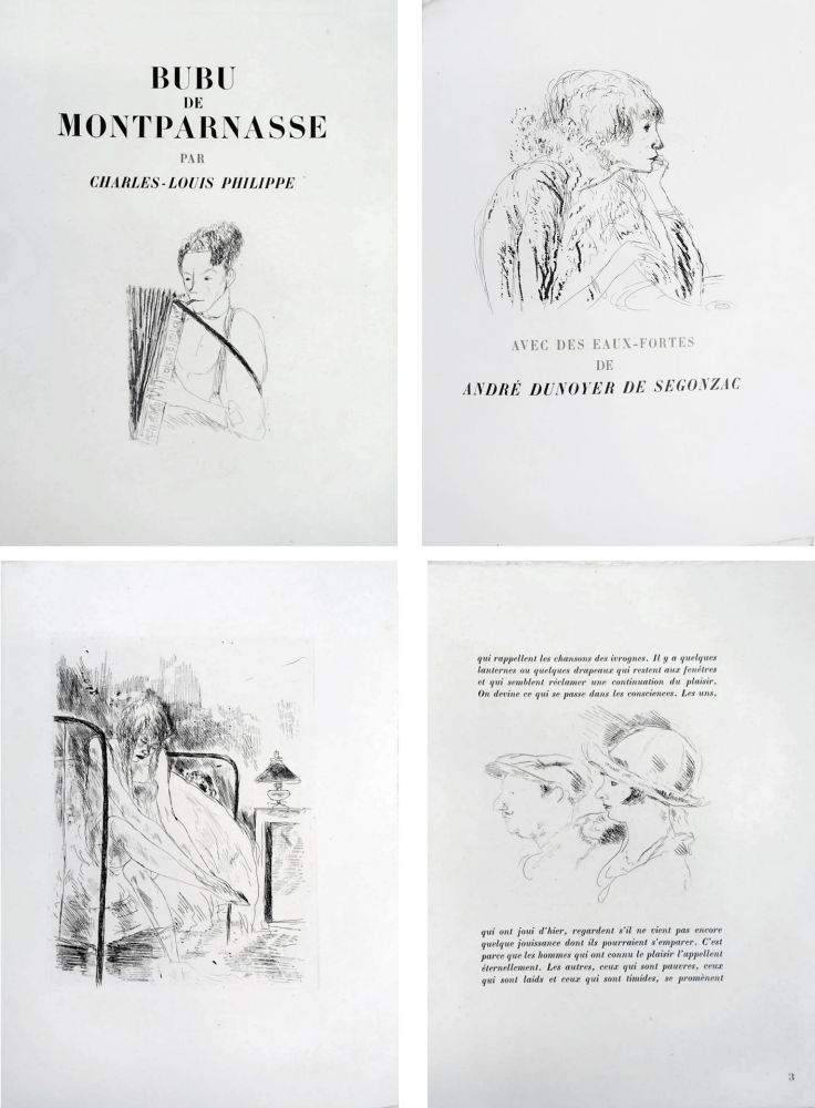 挿絵入り本 Dunoyer De Segonzac - Charles-Louis Philippe : BUBU DE MONTPARNASSE (1929)