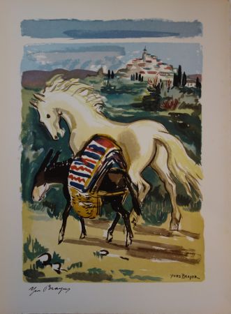 彫版 Brayer - Cheval et âne en Provenc