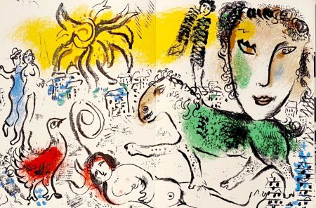 リトグラフ Chagall - Cheval vert