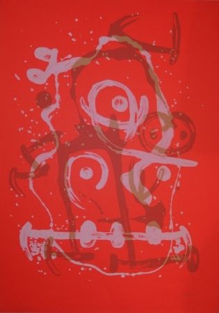 リトグラフ Miró - Chevauchée orange