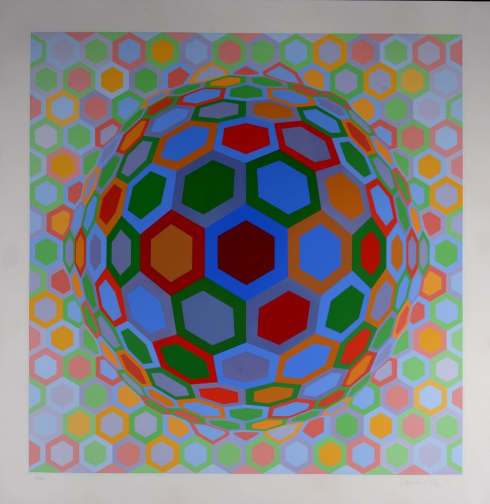 シルクスクリーン Vasarely - Cheyt-MC3, 1974 - Hand-signed