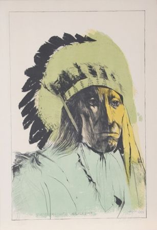 リトグラフ Baskin - Chief American Horse - Oglalla Sioux