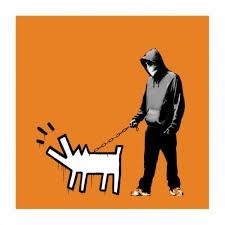 シルクスクリーン Banksy - Choose Your Weapon - Dark Orange