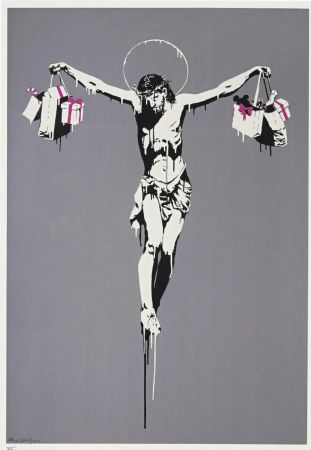 シルクスクリーン Banksy - Christ With Shopping Bags