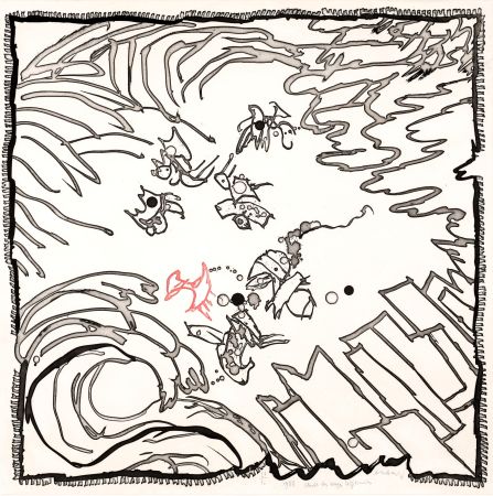 エッチングと　アクチアント Alechinsky - Chute des anges légitimistes