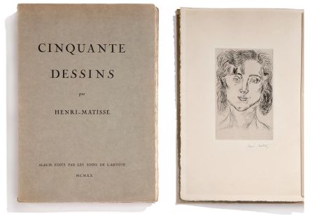 彫版 Matisse - CINQUANTE DESSINS. Avec une gravure originale signée à l'encre par Henri Matisse.