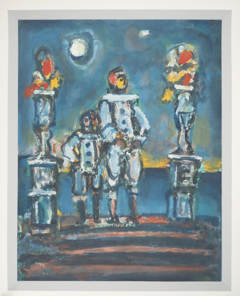 リトグラフ Rouault - Cirque, Les Pierrots