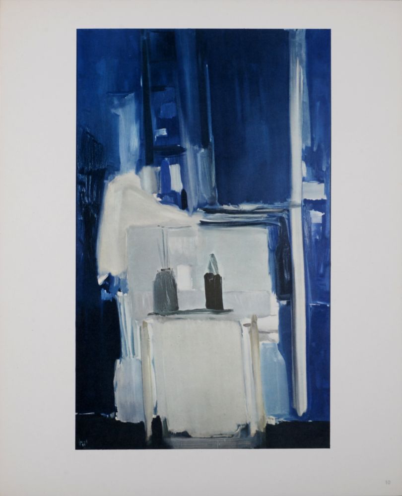 オフセット De Stael - Coin d'atelier, fond bleu, 1960 - plate signed.