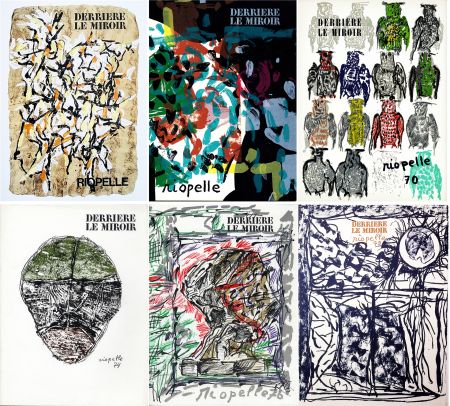 挿絵入り本 Riopelle - Collection complète des 6 volumes de DERRIÈRE LE MIROIR consacrés à Jean-Paul Riopelle: 49 LITHOGRAPHIES ORIGINALES (parus de 1966 à 1979). 