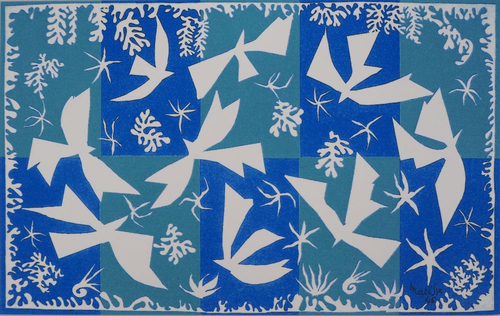 シルクスクリーン Matisse - Colombes dans le ciel