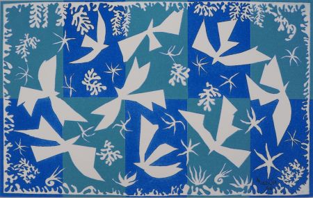 シルクスクリーン Matisse - Colombes dans le ciel