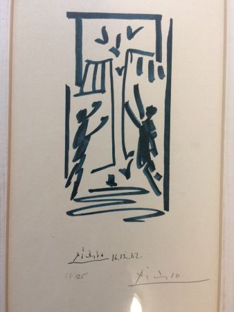 リトグラフ Picasso - Colombes et prisonniers (pour les exiles espagnols)