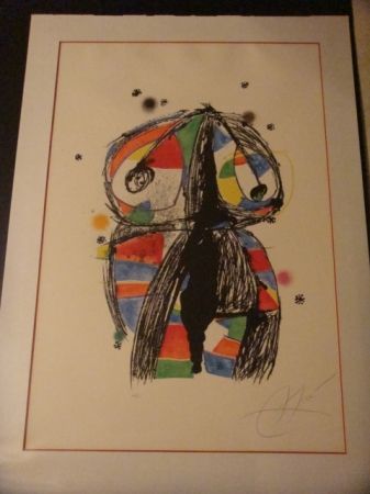 リトグラフ Miró - Colombine aux idees noires