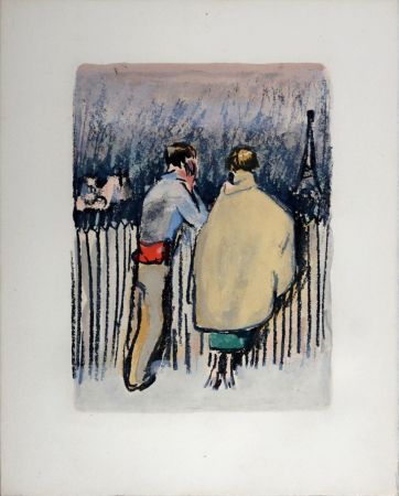 リトグラフ Van Dongen - Comme dans Louise, les couples, du haut de la Butte, contemplaient Paris, 1949