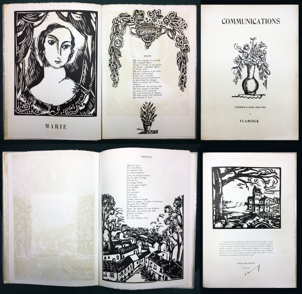 挿絵入り本 Vlaminck - COMMUNICATIONS. Poèmes & bois graves (1921).