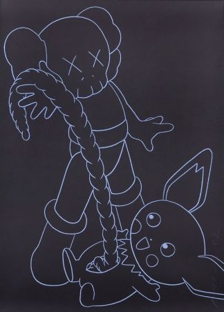 シルクスクリーン Kaws - Companion vs Pikachu