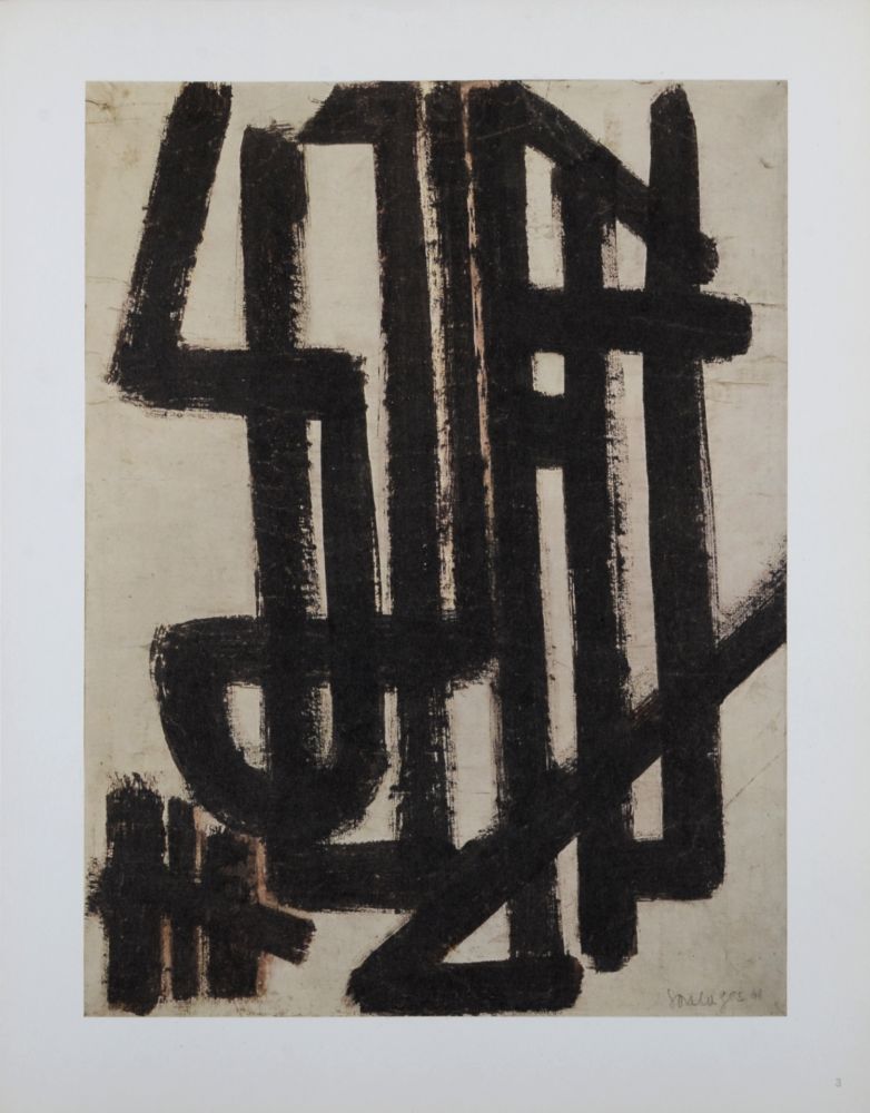 リトグラフ Soulages (After) - Composition #11, 1962