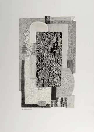 彫版 Vieillard - Composition, 1965 - Hand-signed