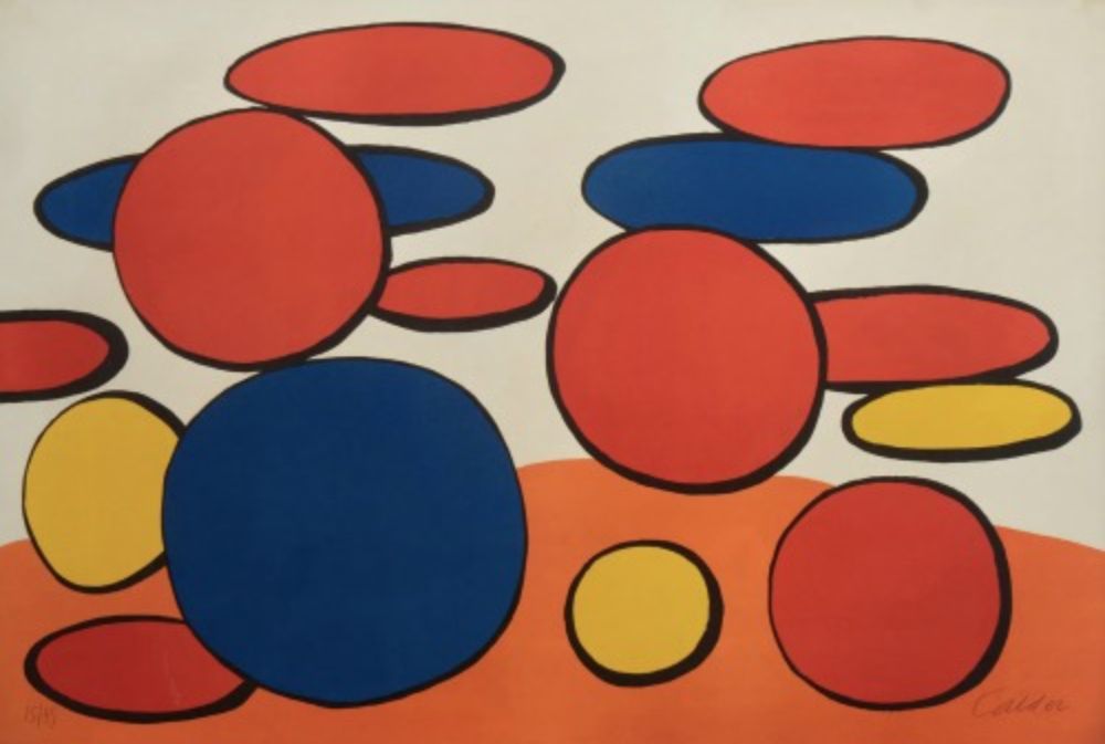 リトグラフ Calder - Composition aux cercles