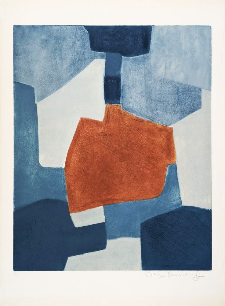 エッチングと　アクチアント Poliakoff - Composition bleue et rouge XXXI 