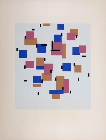 シルクスクリーン Mondrian - Composition en bleu b, 1917 (1957)