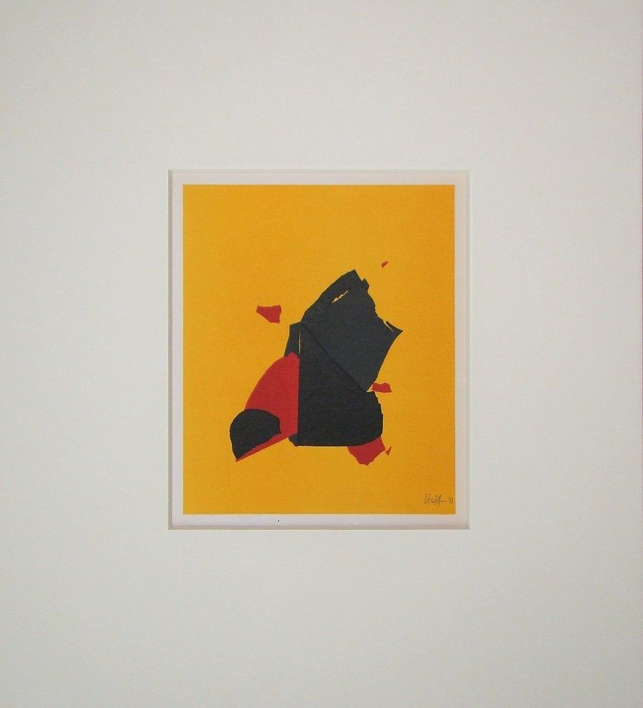 リトグラフ De Stael - Composition fond jaune