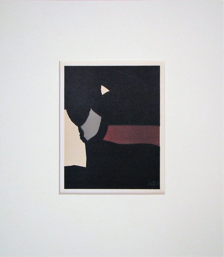 リトグラフ De Stael - Composition fond noir
