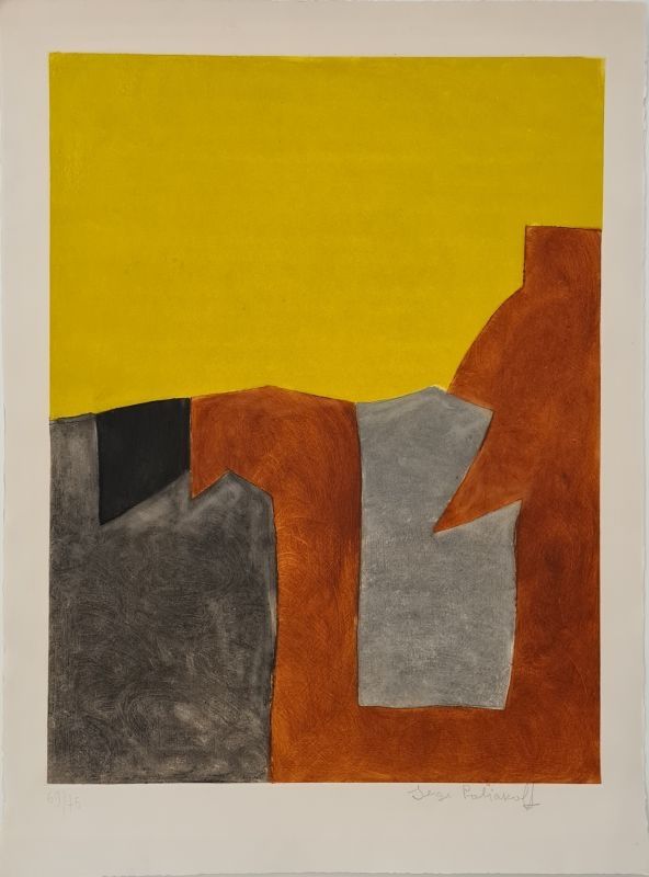 エッチングと　アクチアント Poliakoff - Composition grise brune et jaune IX 