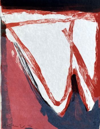 リトグラフ Van Velde - Composition grise, rouge, noire