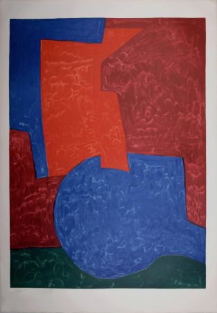 リトグラフ Poliakoff - Composition in Red, Blue and Green, 1975