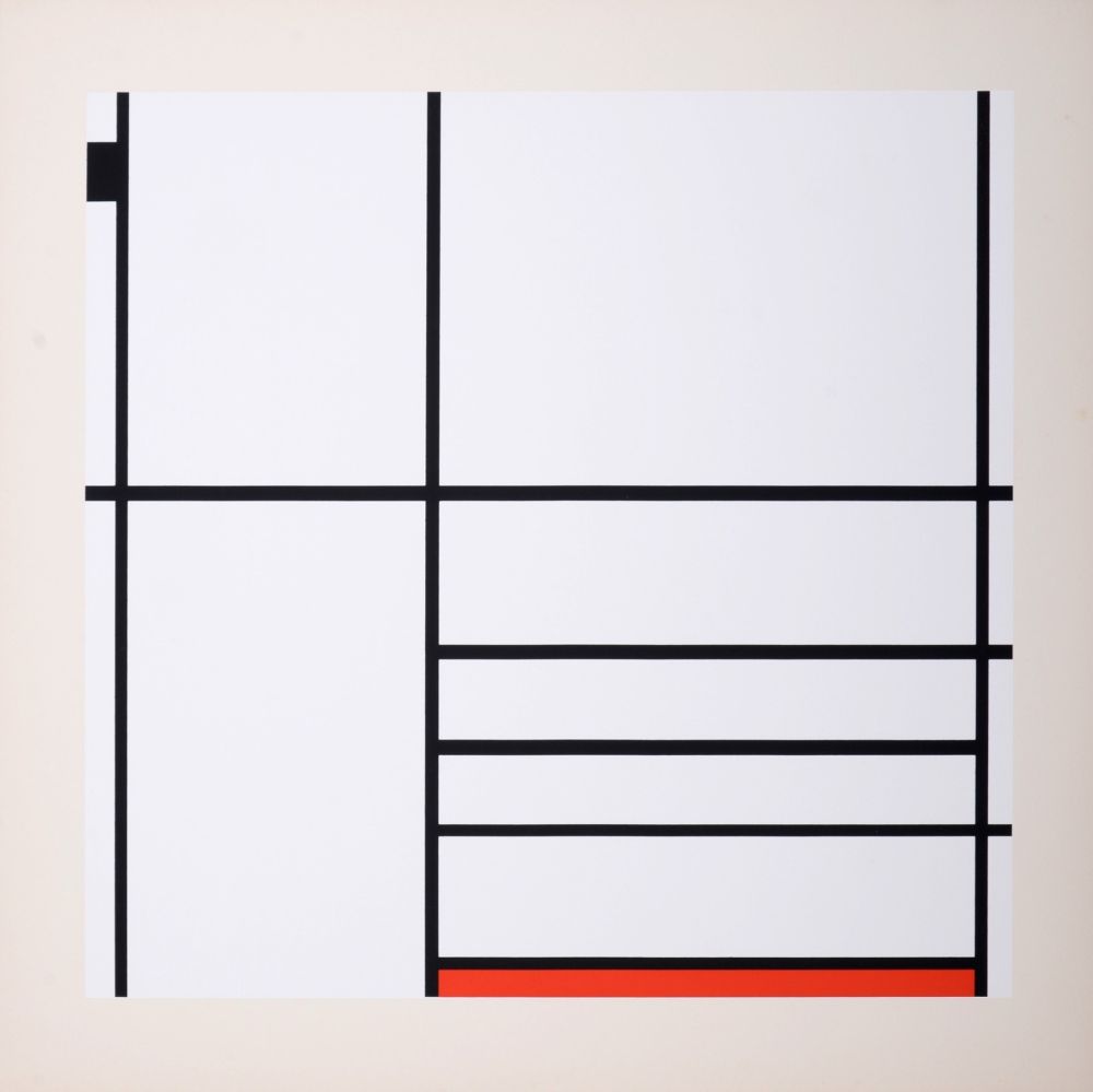 シルクスクリーン Mondrian - Composition in White, Black, and Red, 1936 (1967)