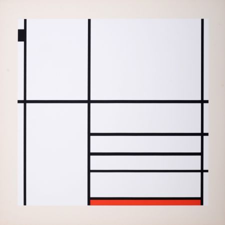 シルクスクリーン Mondrian - Composition in White, Black, and Red, 1936 (1967)