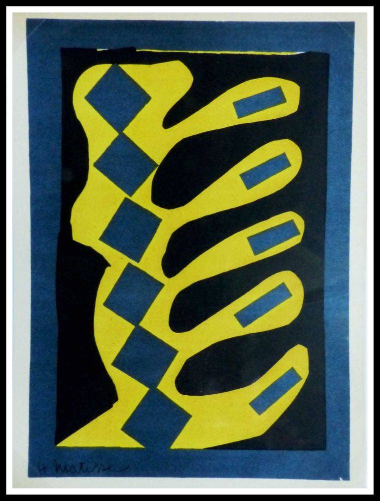 リトグラフ Matisse - COMPOSITION  JAUNE BLEU ET NOIR