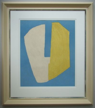 リトグラフ Poliakoff - Composition jaune et bleue